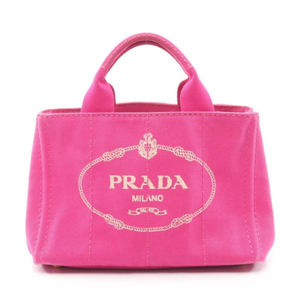 Prada Canapa pink handbag canvas 2way - Picture 2 of 8